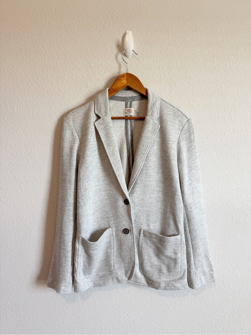 Faherty Women's Heather Grey Inlet Sweatshirt Blazer Size Small